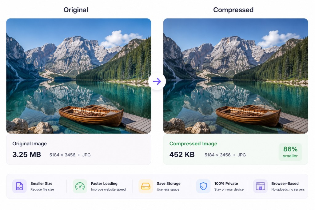 Original and compressed image comparison
