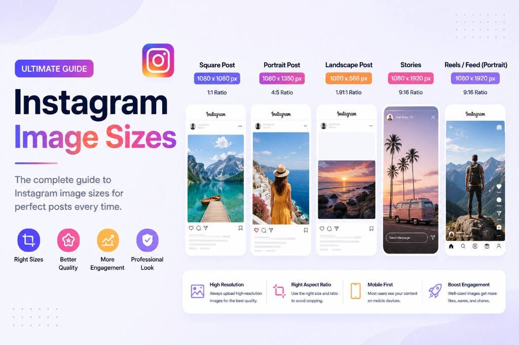 Instagram Image Sizes (2026): Feed, Grid, Stories & Reels